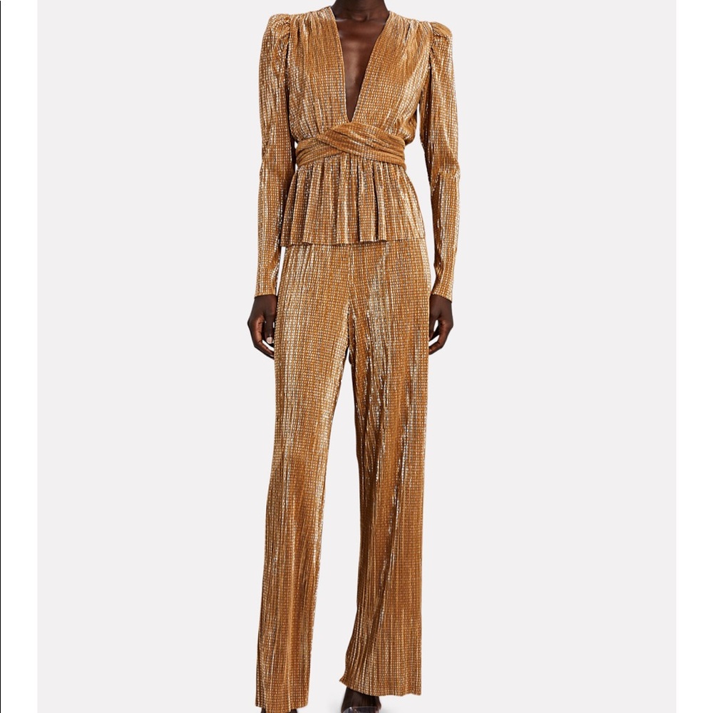 Sabina Musayev Sammy/Elai Gold Plissè Lurex Set